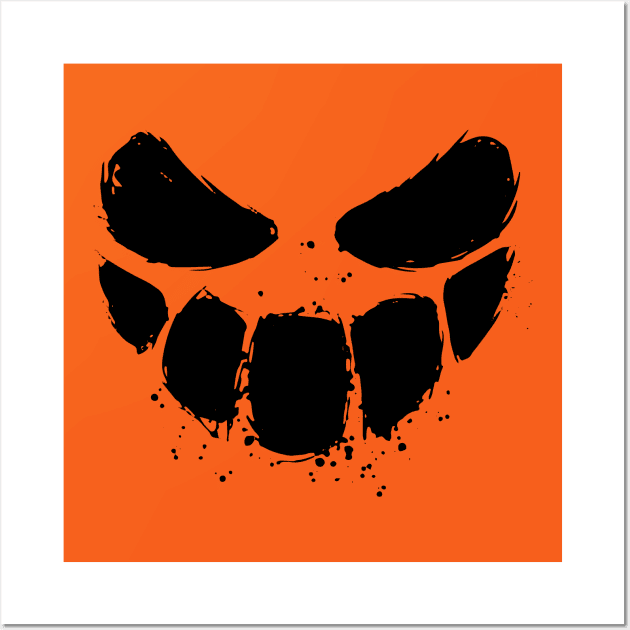 Scary Face Halloween Wall Art by Mr.Speak